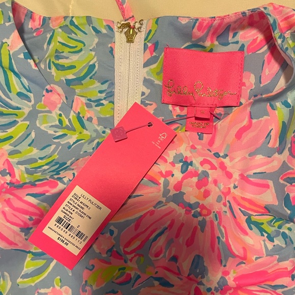 Lilly Pulitzer Shift Dress w/ Short Puff Sleeves Size 2 - Picture 5 of 6